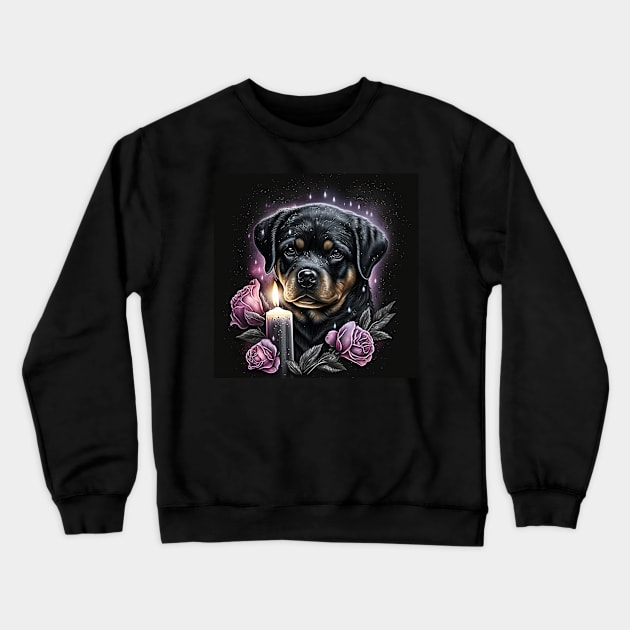 Gothic Rottweiler Crewneck Sweatshirt by Enchanted Reverie